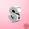 Hot Original 925 Silver Letter CZ Zircon A To Z 26 Letter Charms Beads Fit MULA Charms Bracelet Silver 925 Jewelry