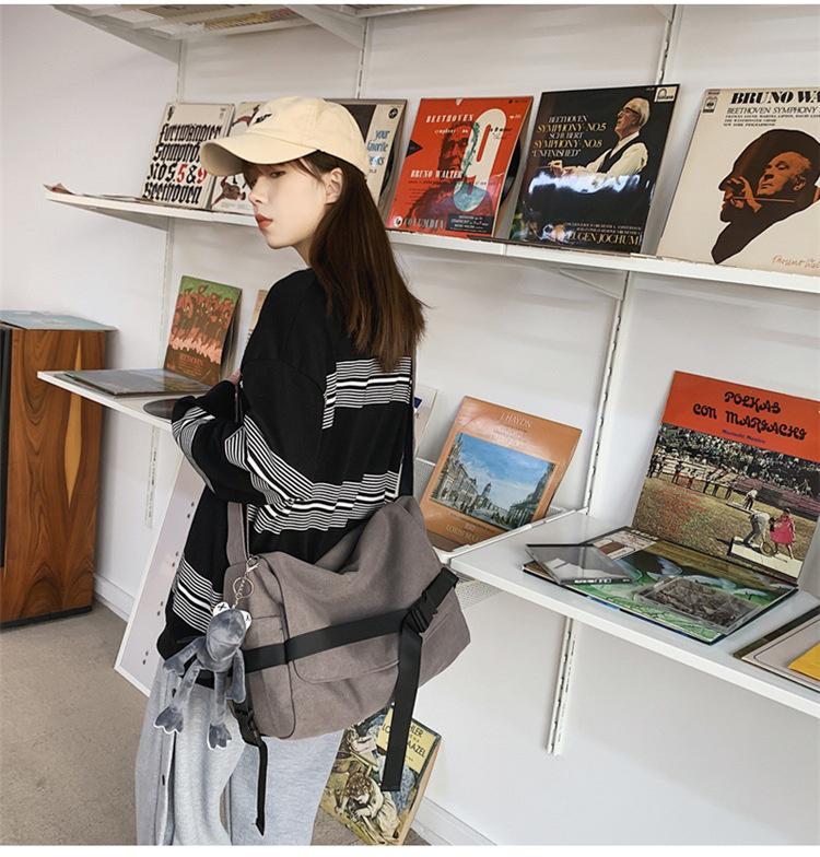 Мужская сумка-мессенджер из холста большой вместимости — повседневный, простой дизайн для студентов и мальчиков