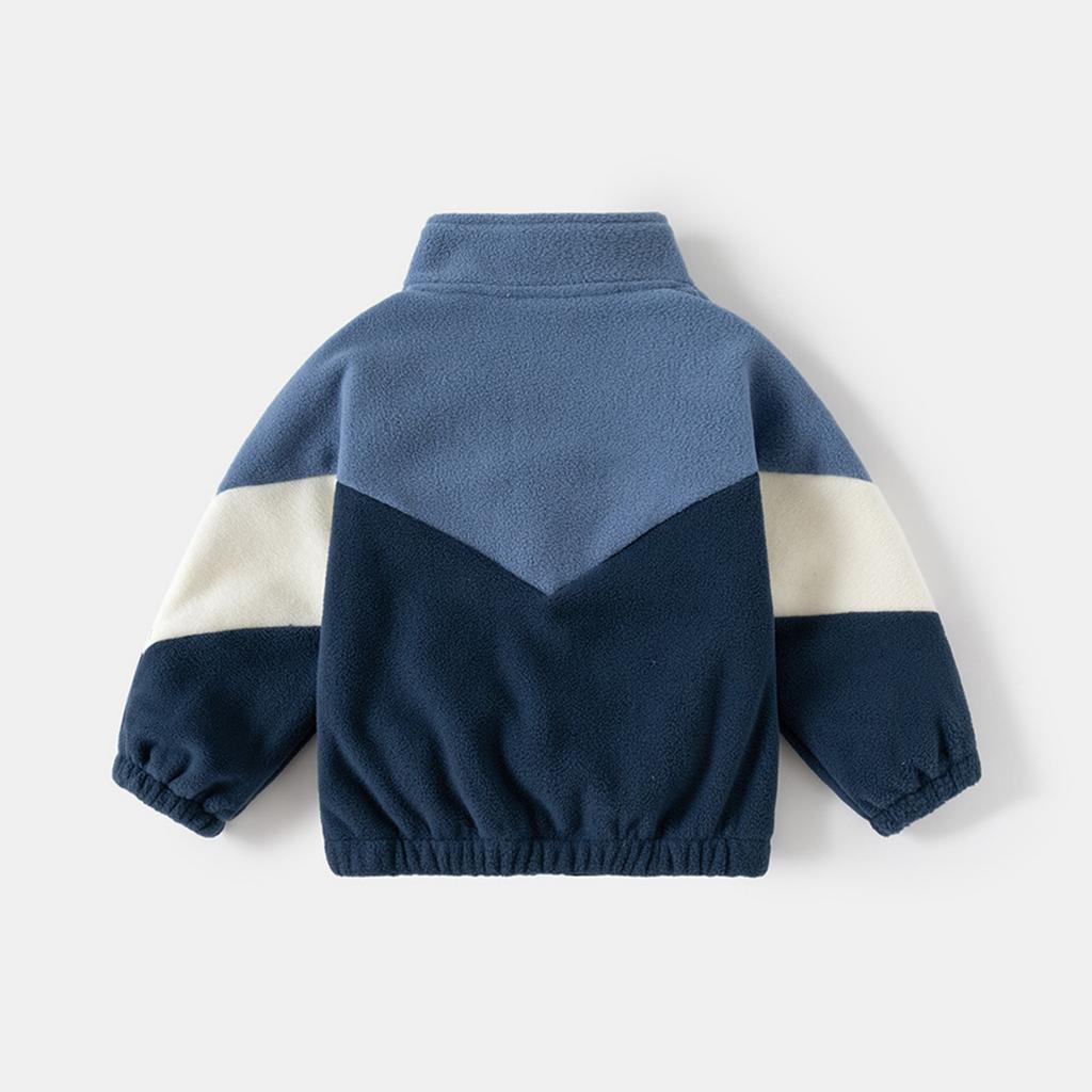 Двусторонняя куртка для мальчиков, Color Block, повседневная, теплая верхняя одежда на осень