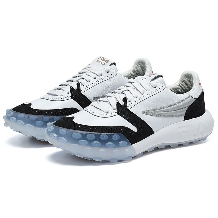 Fila Icona Gara Кожаные туфли с круглым носком на шнуровке, низкие, повседневные, мужские кроссовки, черно-белые F12M223107FWA(S-BOX)