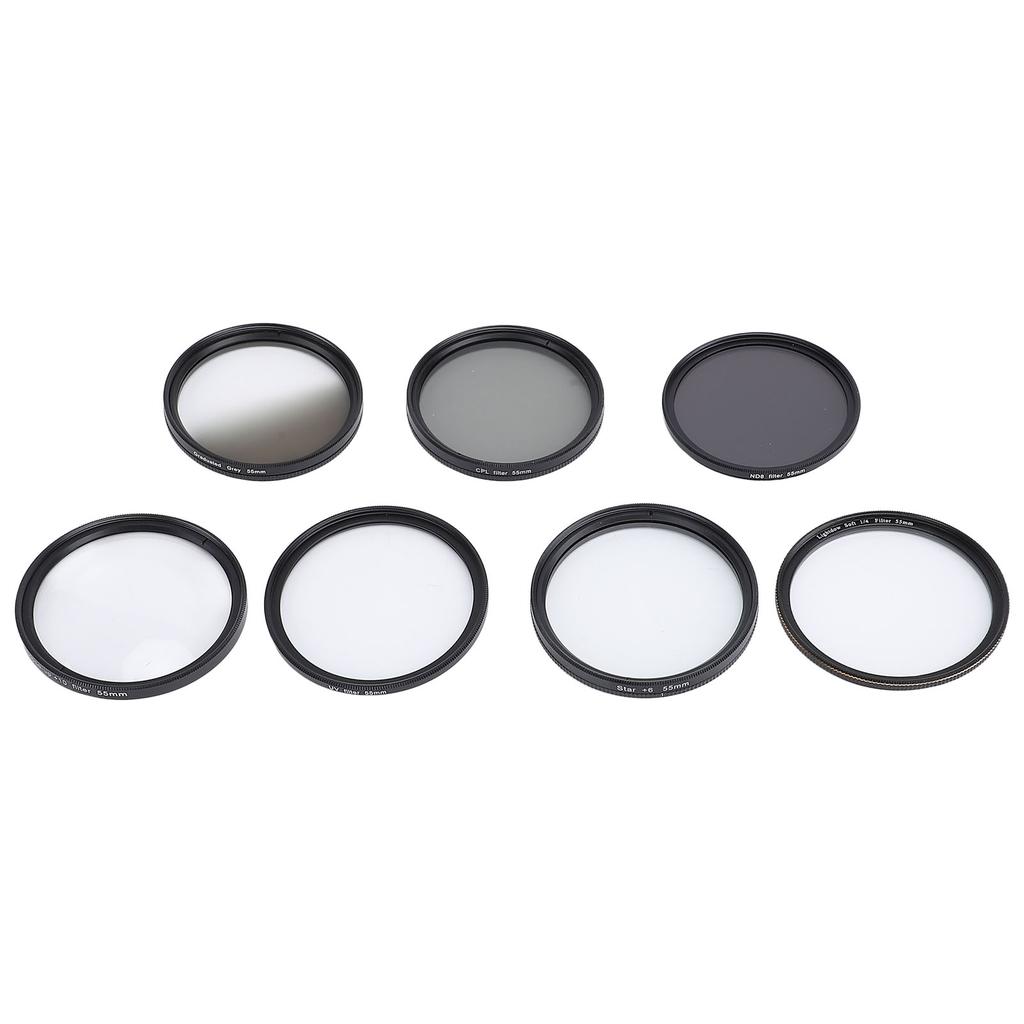 Camera Lens Filter Kit UV CPL ND8 Soft White Graduated Grey 10X Macro 6 Points Star Filter Set for