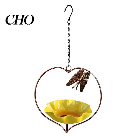 Hanging Bird Feeder Outside Hummingbird Feeder, Weather-proof Metal Butterfly Bath, Feeding Bowl for Outdoor Garden Patio Yard