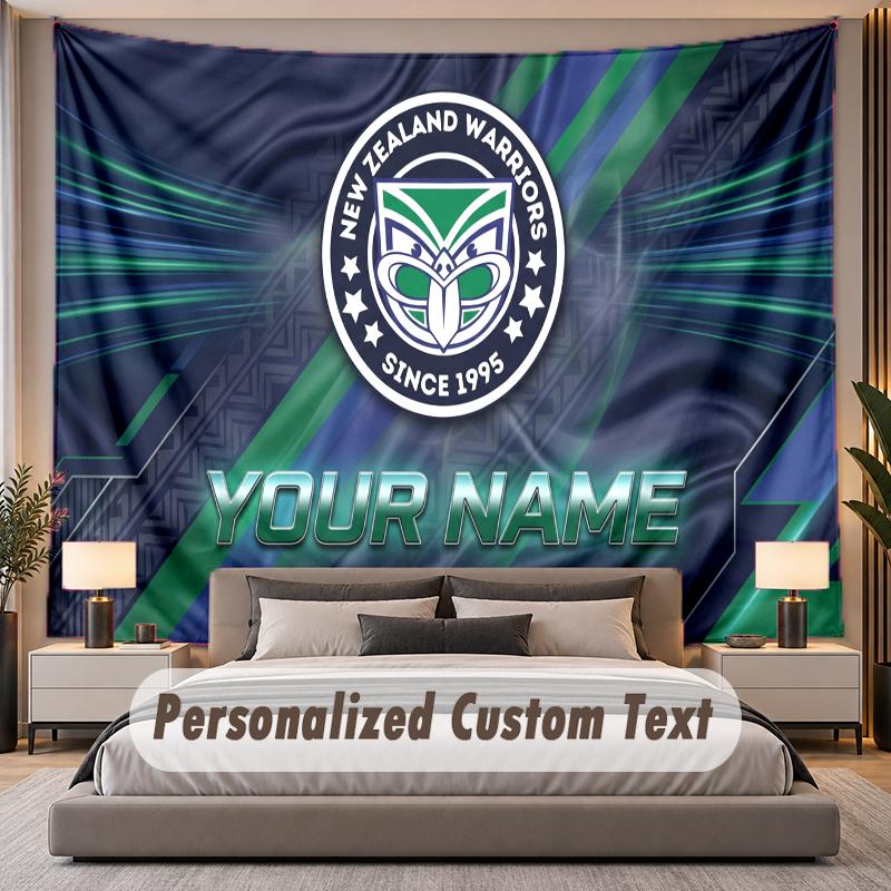 Custom Name Text Tapestry Wigan Warriors Personalized Polyester Wall Tapestry For Bedroom And Room