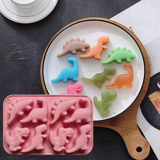 Dinosaur Silicone Mold Ice Cube Tray Flexible Fondant Chocolate Candy Mold Biscuit Cake Candle Soap Mold Easy Release Pastry DIY Tools