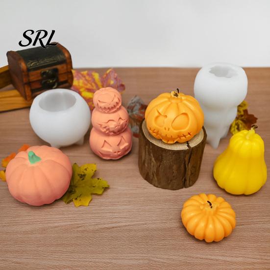 Pumpkin Resin Mold DIY Candle Silicone for Halloween, Handmade Scented Making Mold, Non-stick Crafts Casting Gypsum Cement Clay Epoxy