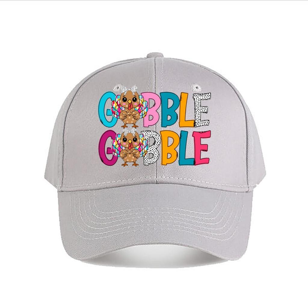 Gobble Gobble Turkey Thanksgiving Graphic Print Baseball Cap Fashion Unisex Sunhat Womens Outdoor Sports