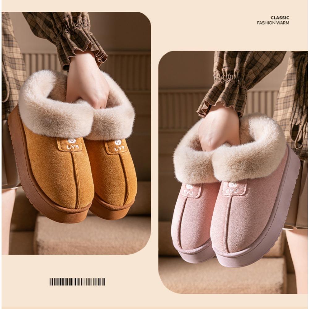 Хлопковые тапочки женские, зимние простые, можно носить вне упаковки с зимними ботинками, мягкие и утолщенные теплые меховые тапочки, пара хлопковых туфель
