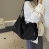 Сумка через плечо из холста, женская, однотонная, большая вместительная сумка-тоут