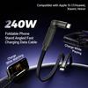 Быстрая зарядка 240 В Складной держатель для мобильного телефона Кабель для передачи данных Регулировка под разными углами Держатель для телефона для непрерывной зарядки для iPhone 17