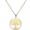 Fashion Life of Tree Necklace Stainless Steel Real Gold Electroplating Non-fading Pendant Jewelry
