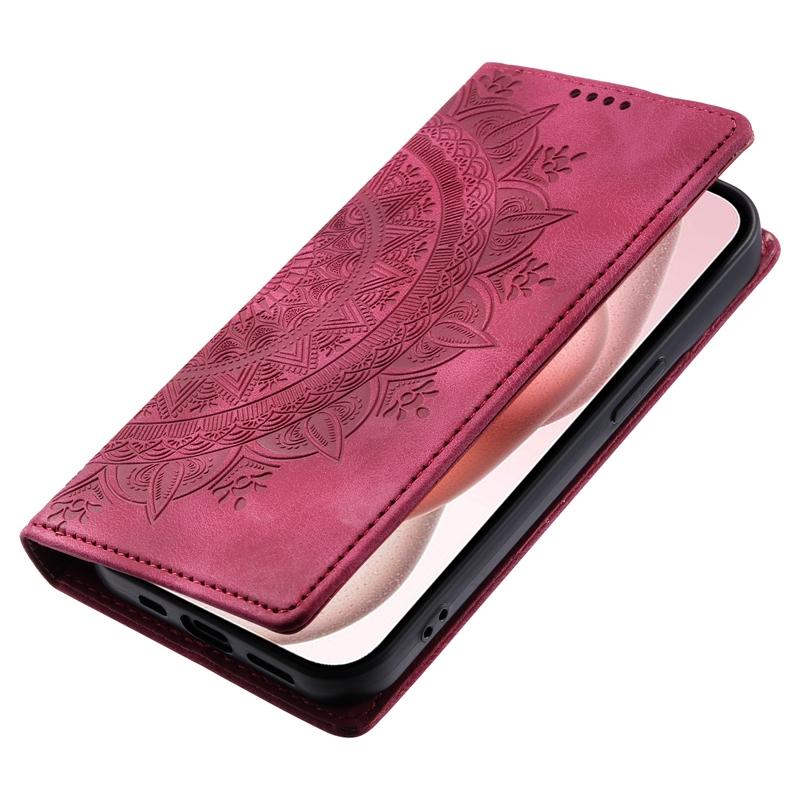 Embossed Totem Strong Magnetic Wallet Case with Card Slot for Xiaomi 14 Pro 13 12 Lite Redmi Note 13 12 11 10 Pro 13C Stand Flip Matte Leather Cover