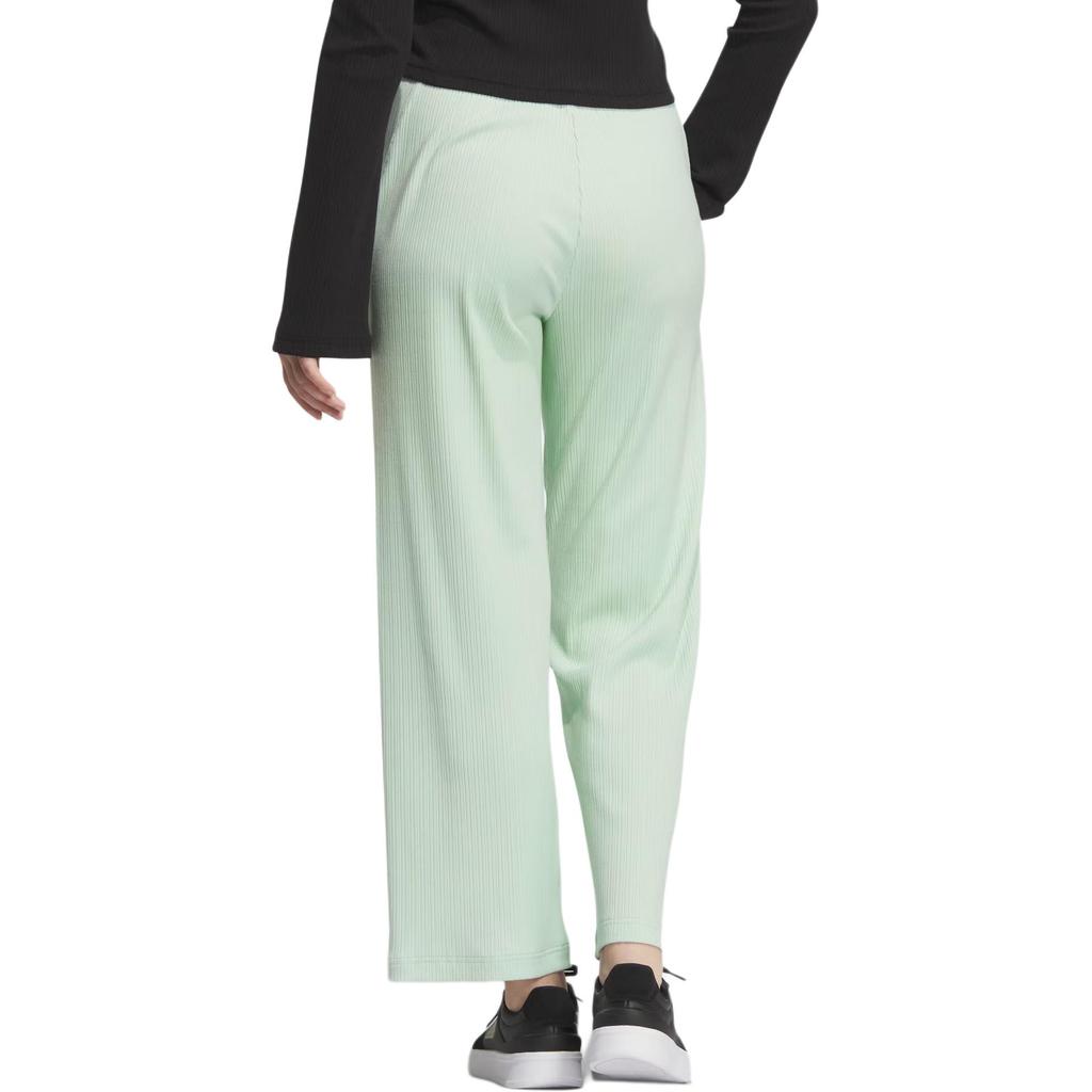 adidas Lounge Wide Leg Knit Joggers Women Bottoms Light-Green JJ3605