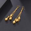 Japanese and Korean Women's Sand Bead Temperament Fringed Long Ear Hook Earrings Jewelry