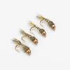 6pcs Barbed Tungsten Bead Head Jig Nymph Fly Pheasant Tail Fast Sinking Wet Euro Nymph Fly Trout Fishing Lures Baits 14-18#