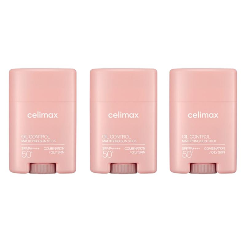 CELIMAX Матирующий солнцезащитный стик для контроля жирности SPF50+ PA++++ 19 г – Матирующий солнцезащитный стик, скрывающий поры, Контроль себума, Портативная защита от УФ-излучения