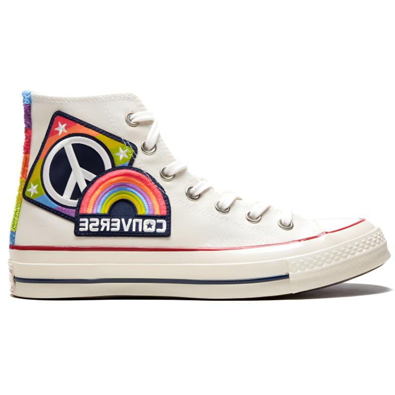 Converse Chuck Taylor All Star 1970s Hi Круглый носок На шнуровке Легкие высокие парусиновые кеды Унисекс Белые 158420c