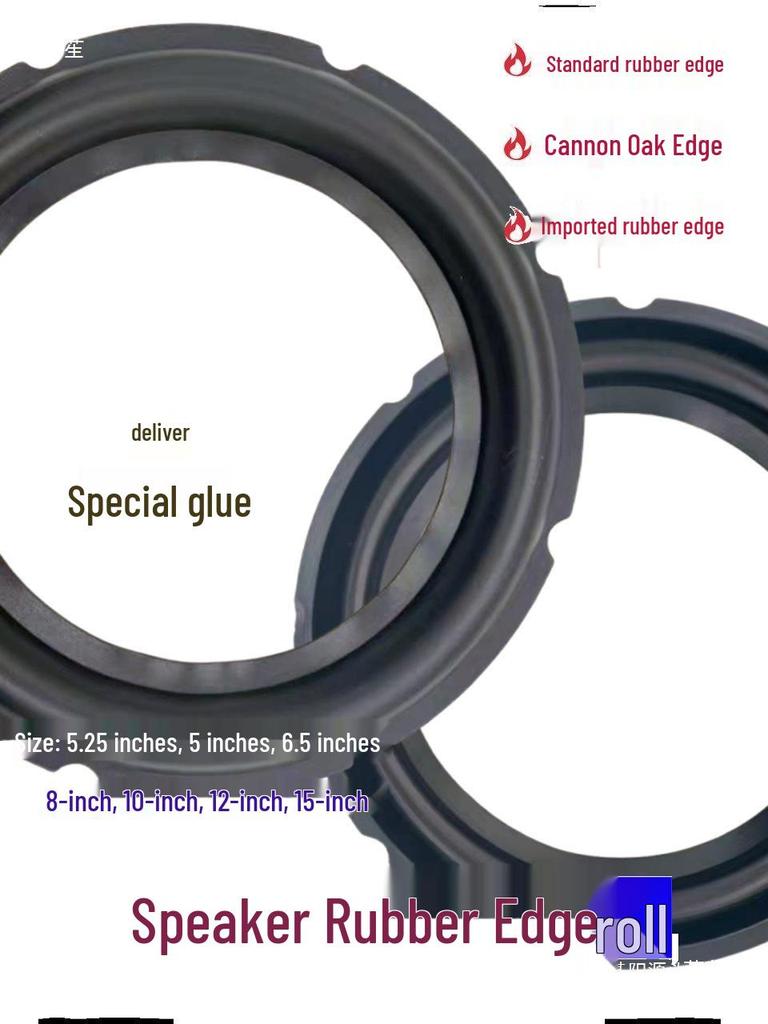 6.5" 8" 10" Speaker Subwoofer Rubber Edge Ring Accessories