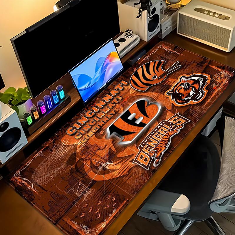 Cincinnati Bengals Color Mouse Pad Large Gaming Table Cushion Non-slip Laptop Tablet Big Mousepad XXL Mat Mini PC Playmat With Lock edge