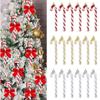 Bows Christmas Tree Decorations Bowknot Design Hanging Decorations Candy Cane Pendant Door Hanging