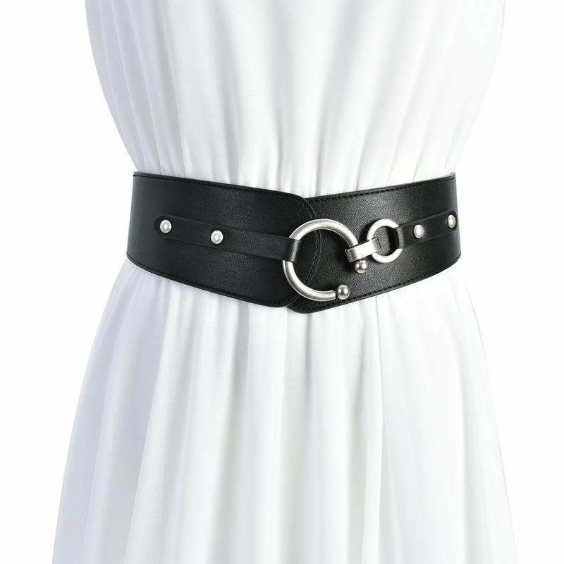 Korean Wide Waist Elastic Belt for Women – Versatile European & American Style