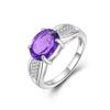 Gorgeous Design Natural African Amethyst Gemstone Ring 925 Sterling Silver Women Elegant Jewelry