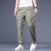 Мужские брюки из хлопка, повседневные эластичные мужские брюки, мужские длинные прямые, высокое качество, 4 цвета, брючный костюм больших размеров 42, 44, 46 CY6236