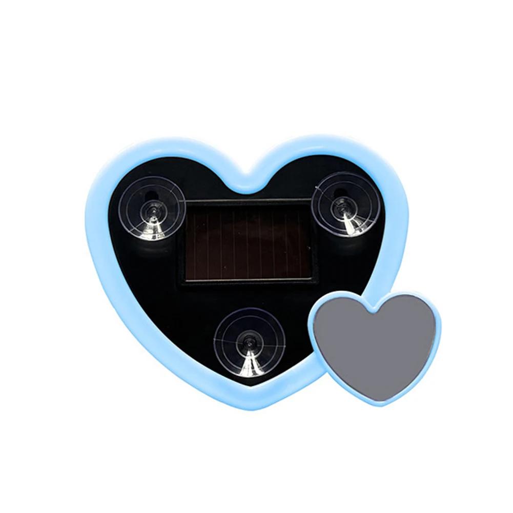 Easy Installation Dual Heart Shape Wireless Car LED Heart Light Suction Cup Solar Powered Soft Illumination Car Neon Light