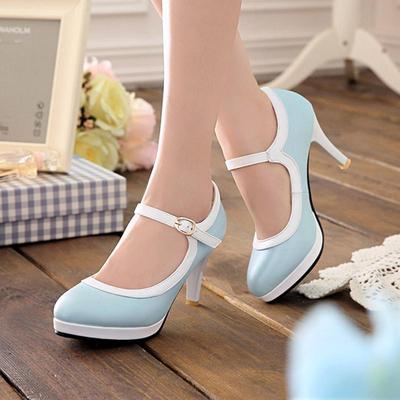 Женские туфли на высоком каблуке, весенние и осенние, водонепроницаемые, на толстом каблуке, большого размера, с небольшим горлом, с низким верхом