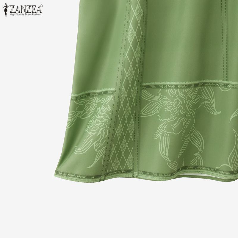 ZANZEA Женские повседневные элегантные длинные летние юбки свободного кроя с принтом