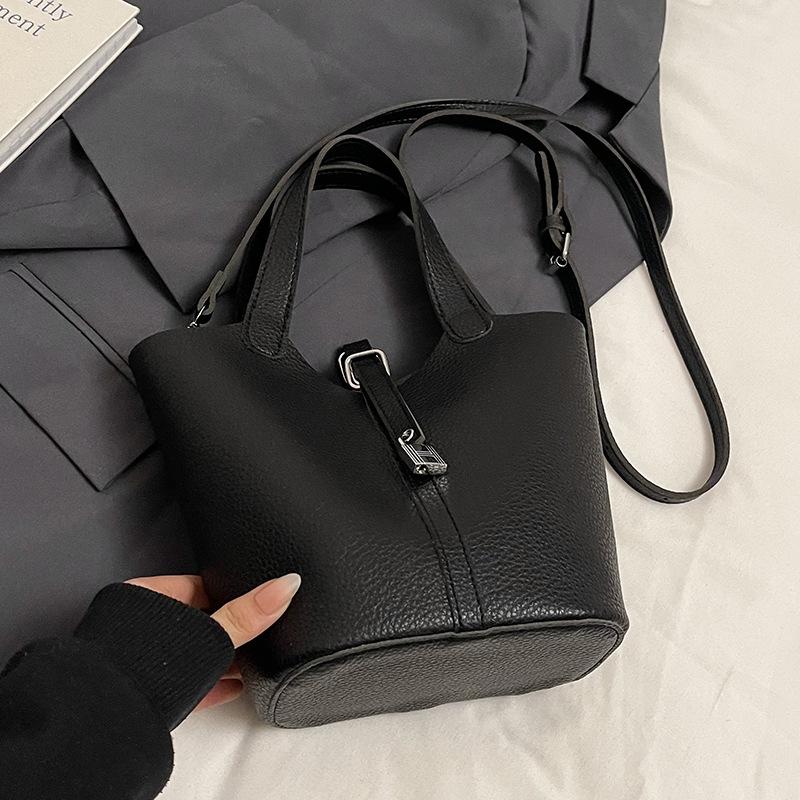 Простой темперамент узор личи портативная сумка-ведро повседневная легкая роскошь однотонная высококлассная сумка-мессенджер сумка женская