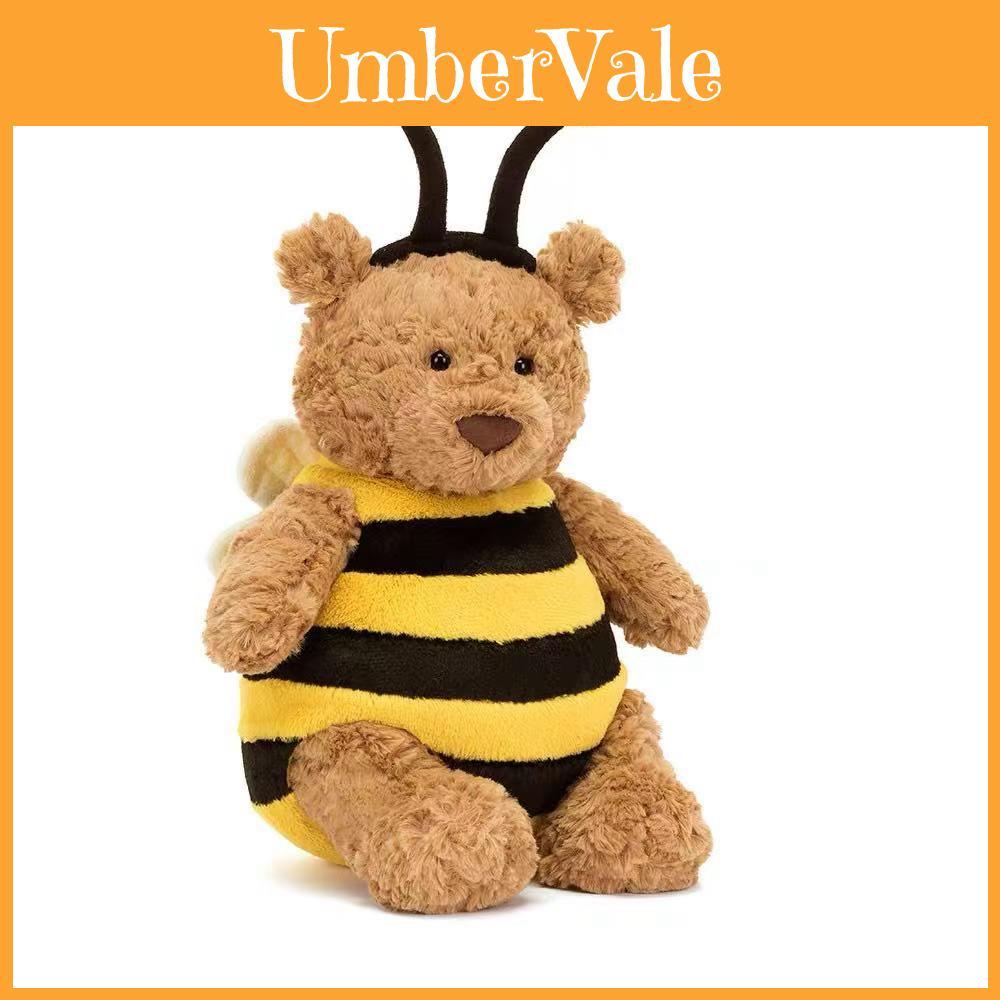 Cute Bumblebee Bear Plush Doll With Short Plush Filling For Cozy Cuddles