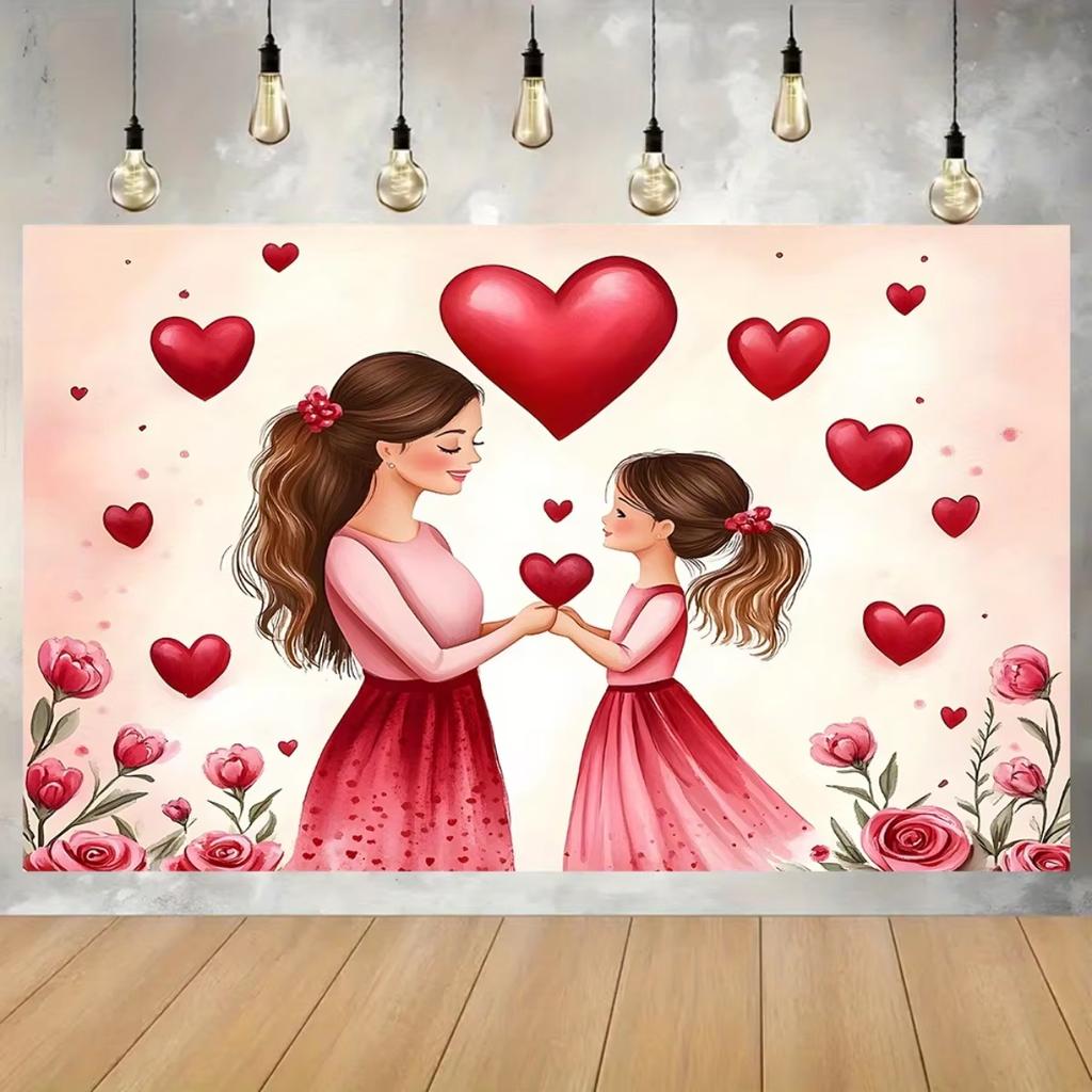 1 piece of tabletop - Super Large Size Background Banner for Happy Mother's Day - Party Banner - Background Cloth