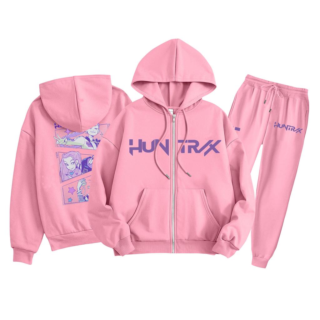 Детская мода Толстовка с длинным рукавом, на молнии, с капюшоном, спортивные штаны с принтом, комплект толстовки с карманами