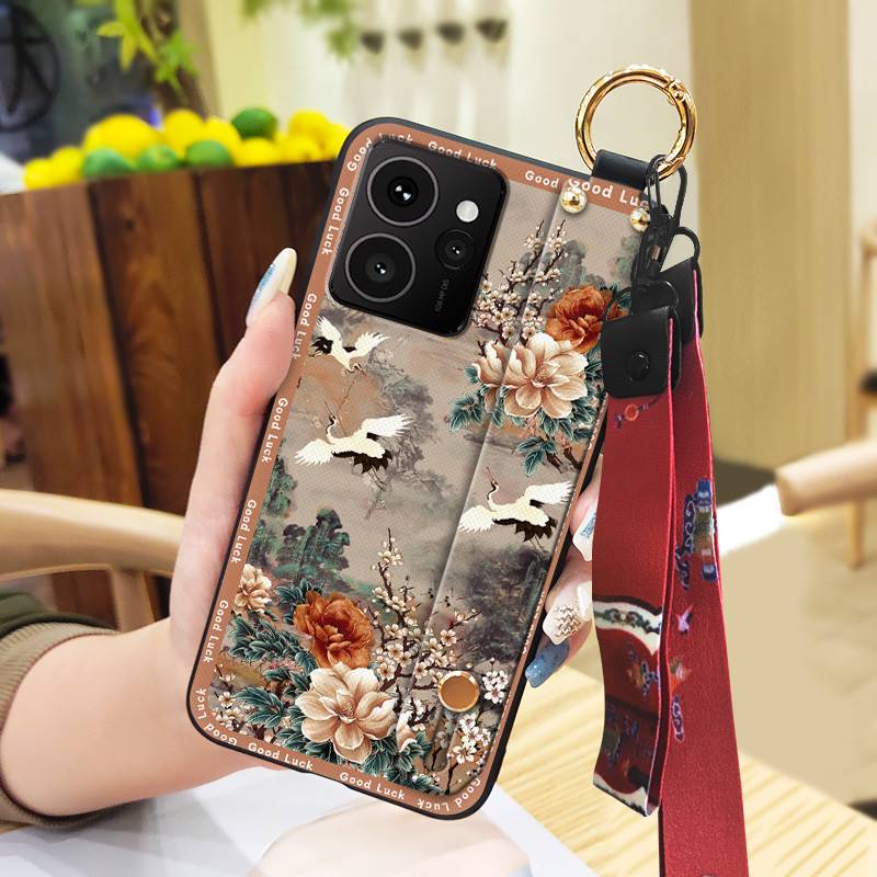 Противопылевой силиконовый чехол для телефона Nokia HMD Skyline с ремешком на запястье, прочной кольцевой подставкой, защитной модной задней крышкой