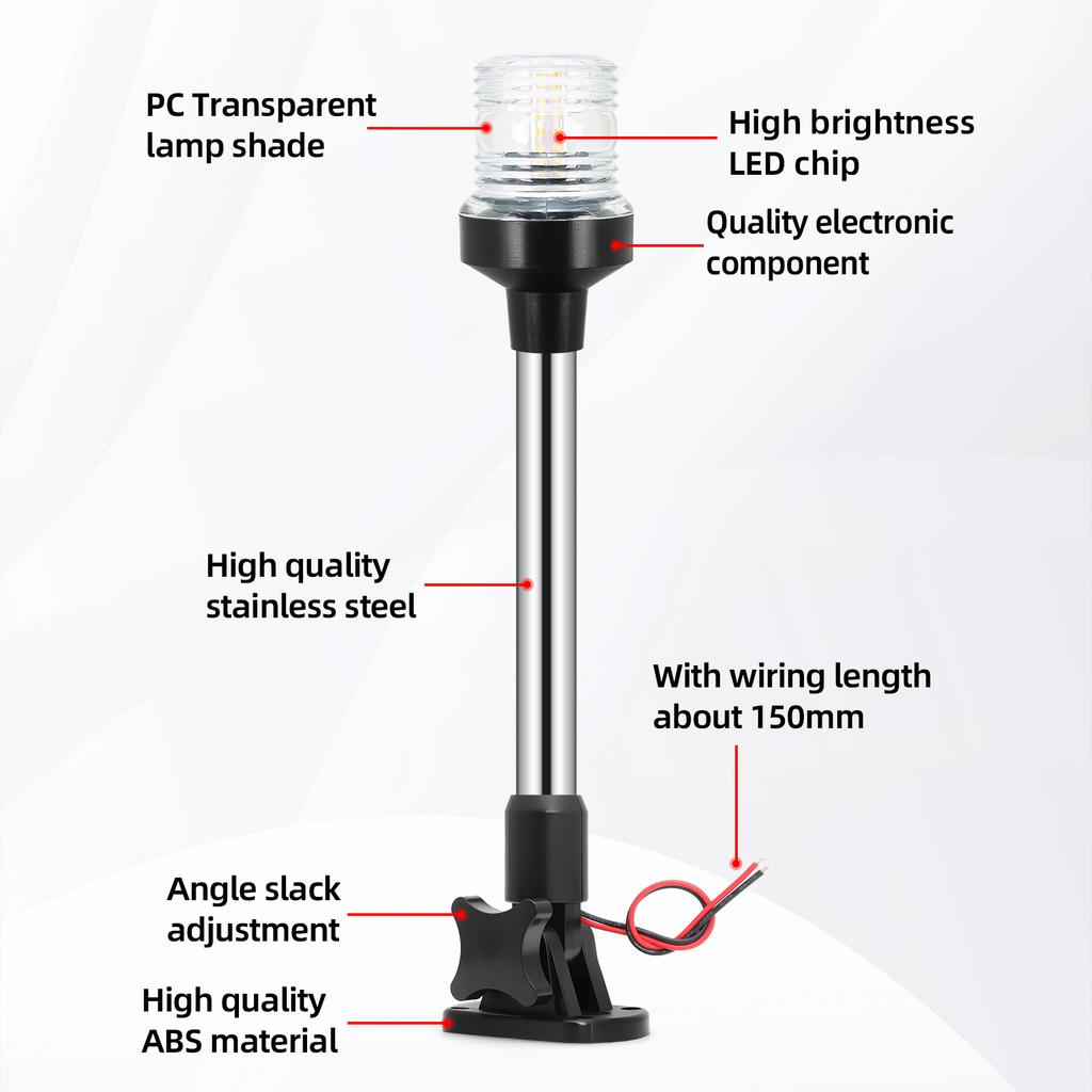 New Boat Navigation Light Waterproof Anchor Light Sailing Signal Lamp for Marine Boat Yacht Accessories 6/9/12INCH