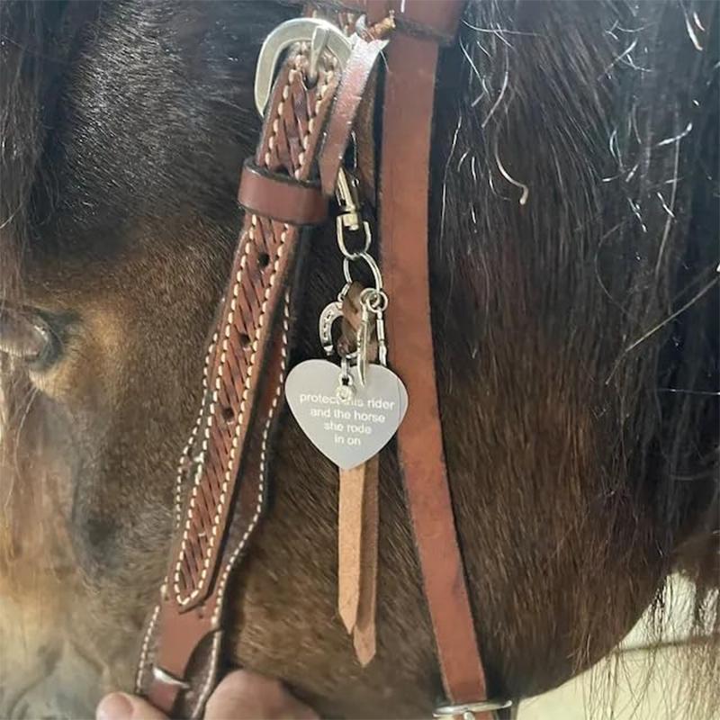 Protect This Rider And The Horse She Rode In On-Saddle Charm Fashionable Keychain Saddle Heart Charm Equestrian Riding Gift