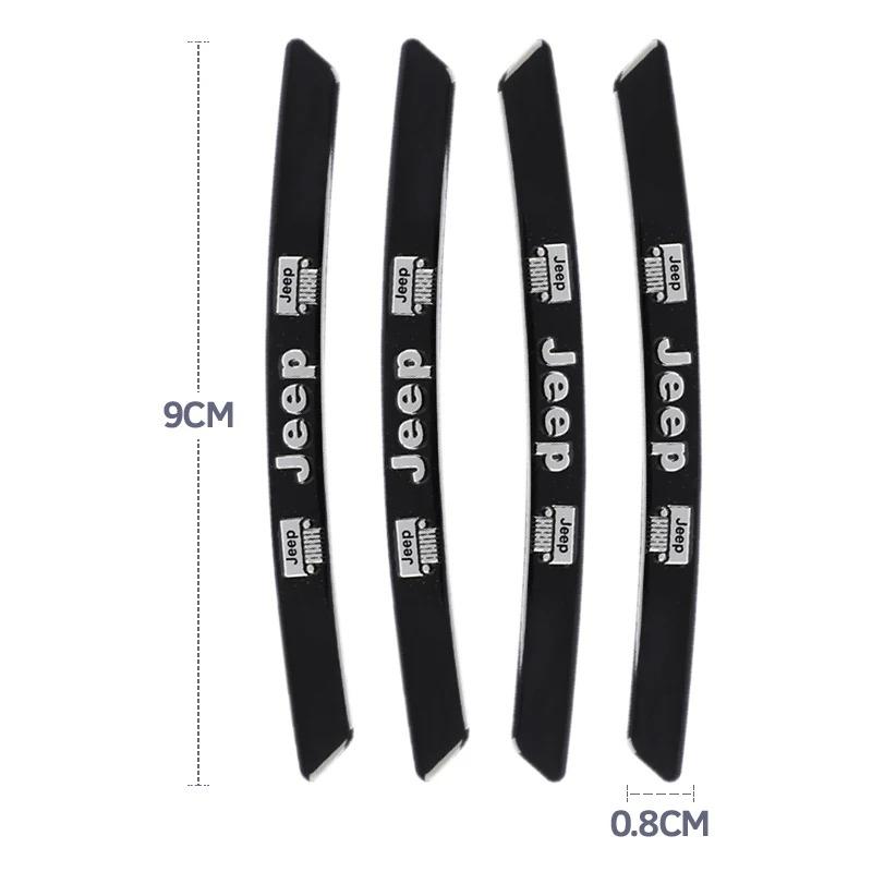 4PCS Aluminum Car Rim Stickers For Jeep Wrangler JK JL Renegade Compass Grand Cherokee Gladiator - Wheel Hub Edge Protector ALR1