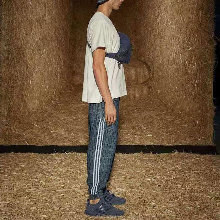 adidas Повседневные свободные джинсовые брюки Originals X Ivy Park со сплошным принтом, мужские синие брюки H61699