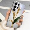 Золотая Даймонд Калла Лилия Посеребленный Чехол Для Телефона Samsung S24 Ultra S21 S22 FE S23 Plus S20 S25 26 Note20 Задняя Крышка