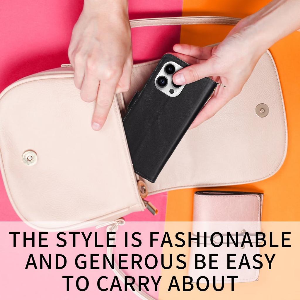 Ультратонкий двухслойный чехол-кошелек с отделениями для карт для iPhone 15 14 13 12 11 XR Samsung S24 S23 S22 S21 A13 A14 A15 A35 A55 A54 Redmi кожаный откидной чехол