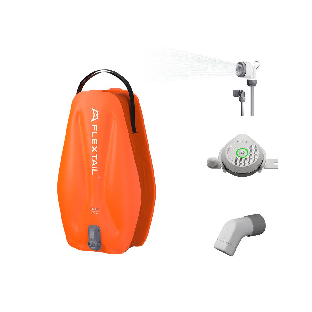 Складное ведро/сумка для душа FLEXTAIL TINY - 20 л, резервуар для воды для улицы со встроенным насосом, автоматическое дозирование, двухскоростная регулировка