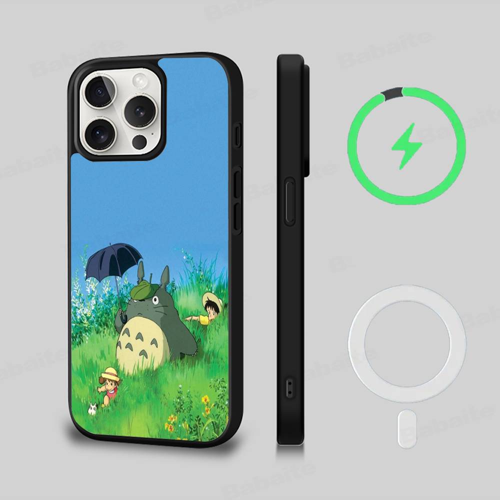 Cute T-Totoroes Magnetic Wireless Phone Case For IPhone 17 16 15 14 13 12 11 Pro Max Plus Mag Phone Cover