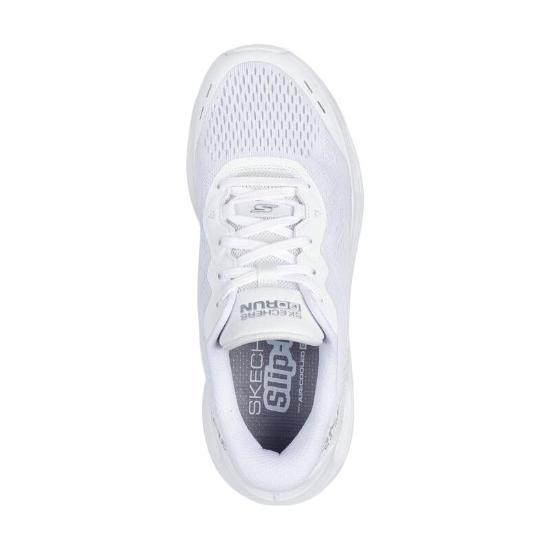 Skechers Max Cushioning Women White Low Top Casual Running Shoes 129400-WSL