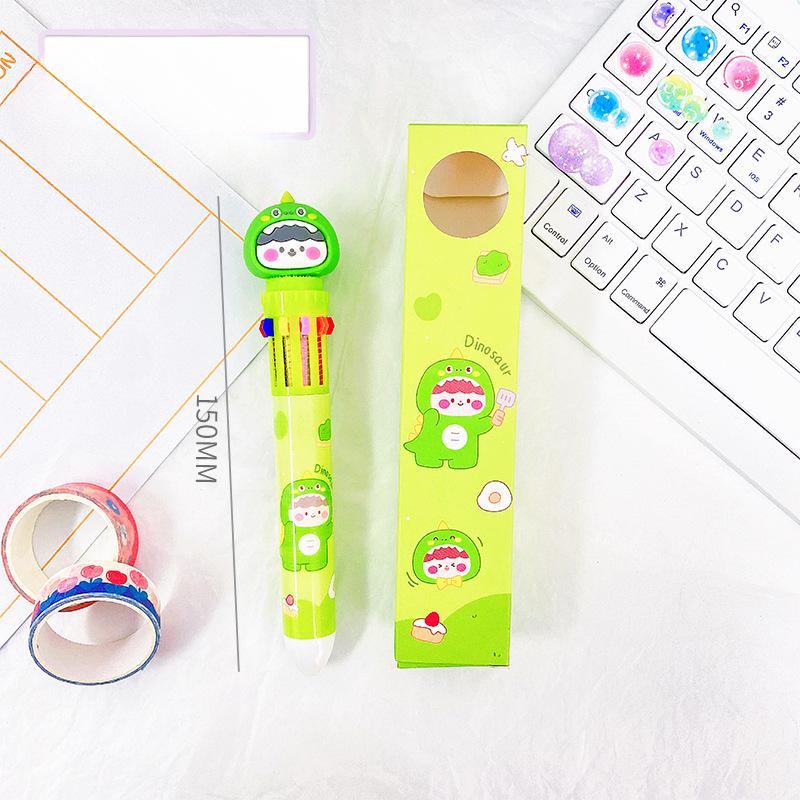 Мультяшная 10-цветная шариковая ручка для написания студенческих экзаменационных принадлежностей Моделирование в соответствии с многоцветной ручкой