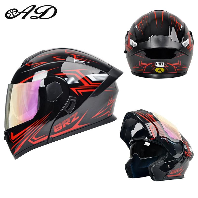 Full Face Motorcycle Helmet With Flip-Up Visor Men Women All Season ABS Safety Certified 3C DOT