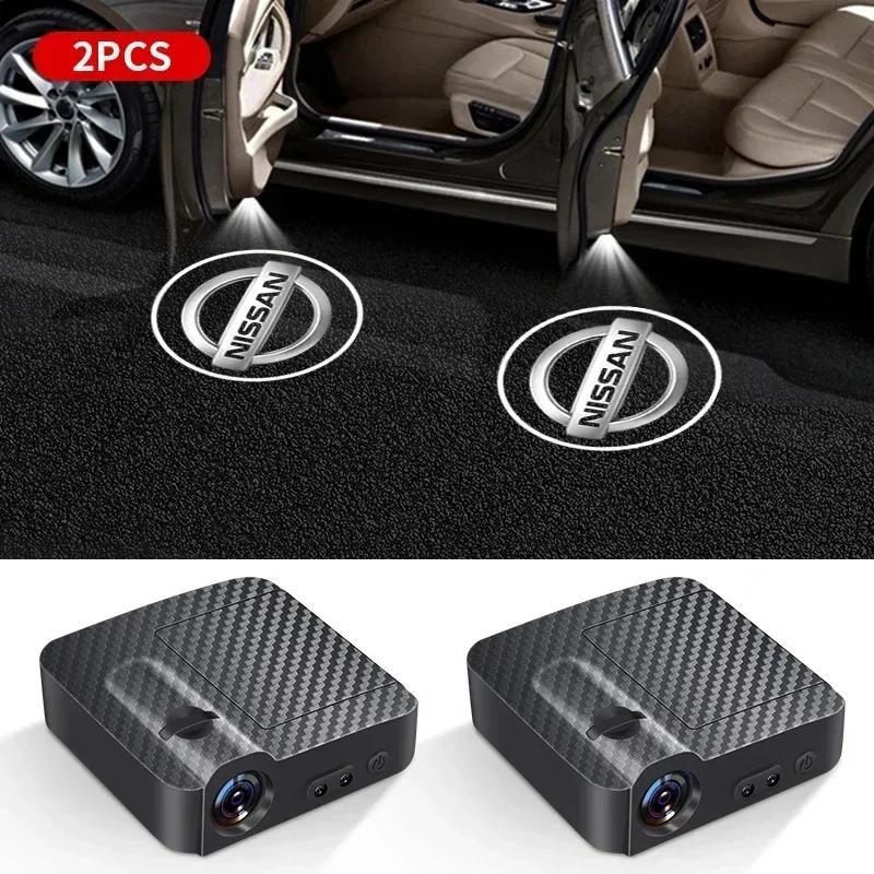 1/2 шт. Светодиодная HD-лампа-проектор тени «Добро пожаловать» для двери автомобиля, логотип, свет для Nissan Nismo Micra Qashqai Altima Maxima Sentra