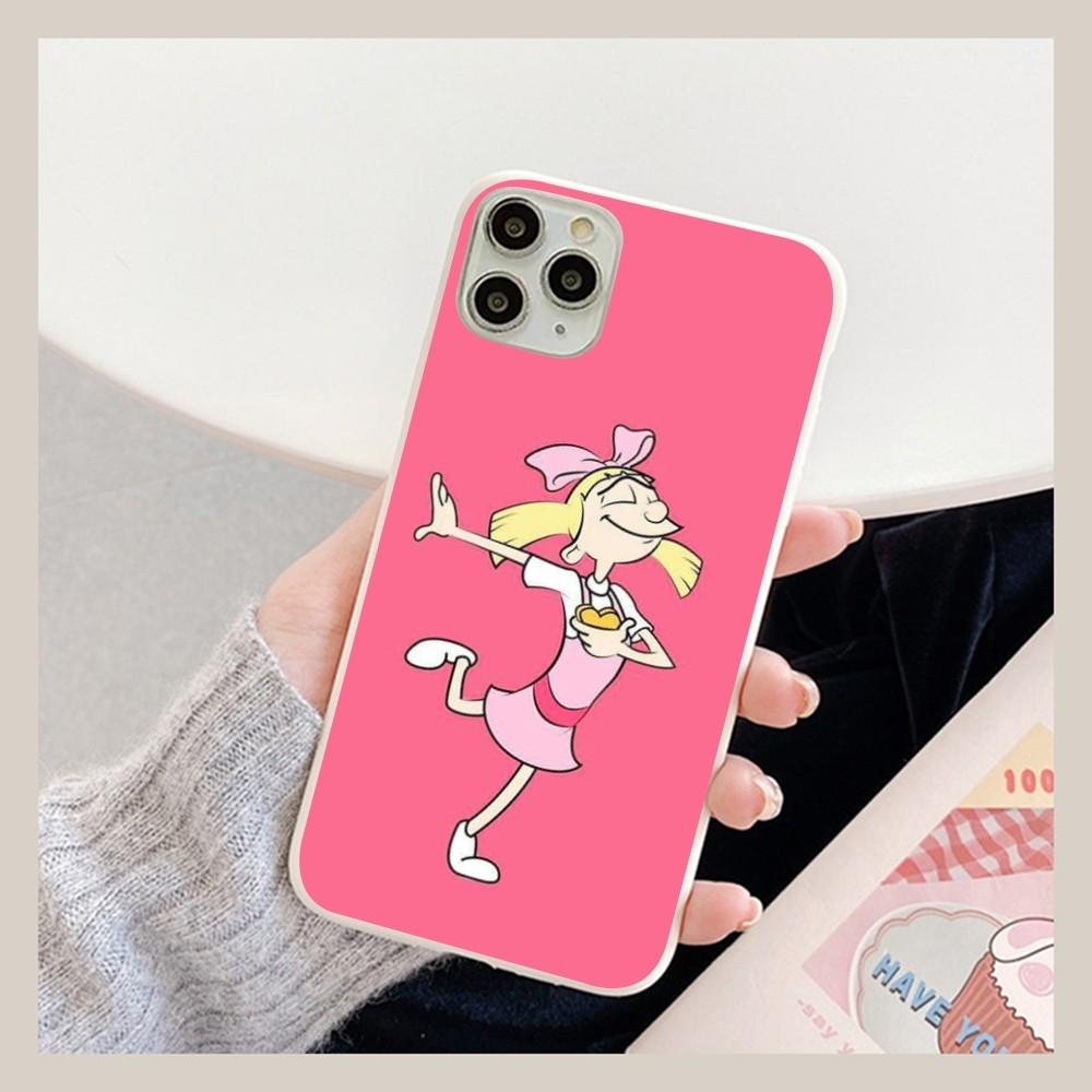 Чехол для телефона Hey Arnold Helga Bonito для iPhone 14 11 12 13 Mini Pro Xs Max 8 7 6 6S Plus X XR Однотонный чехол конфетного цвета