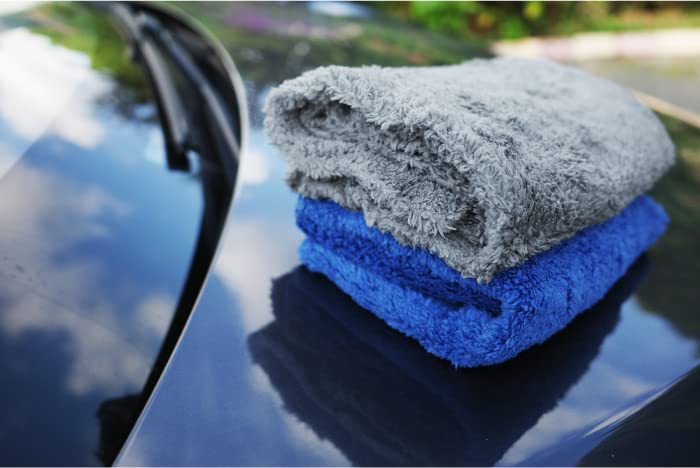 Thick Microfiber Cloths for Car Washing and Super Pack of 10 Cleaning, Quick-Drying, Absorbent, Lightweight, 40x40cm, (Gray)