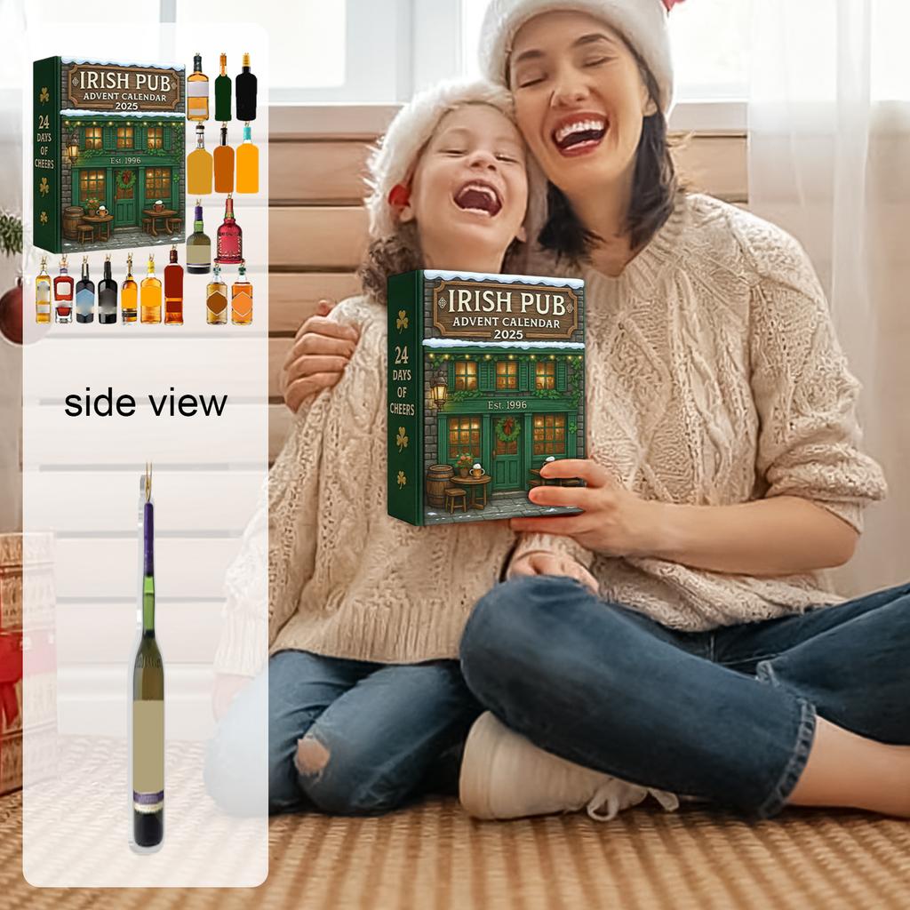 Irish Pub Advent Calendar Christmas Tree Decoration Acrylic Pendant