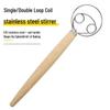 13-Inch Danish Dough Whisk with Wooden Handle - Stainless Steel Flour Mixer